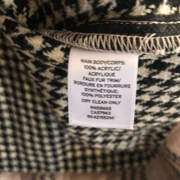 Pink Plaid Faux Shearling Trim Jacket size S NWT Knit Pockets - Picture 8 of 9